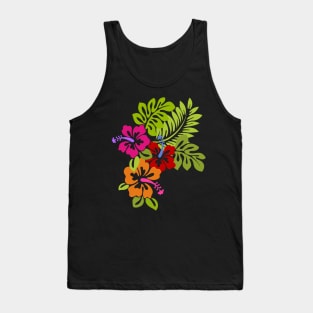 Tropical Hibiscus Flowers Bouquet Tank Top